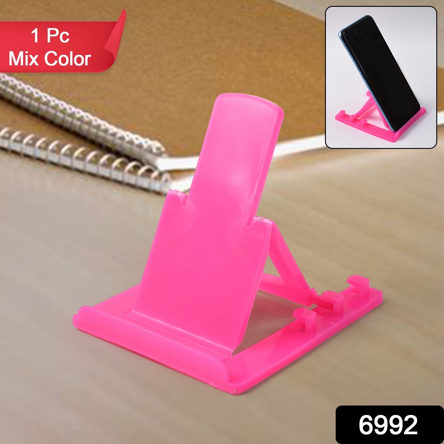Adjustable Foldable Plastic Mobile Phone Stand Holder (1 Pc) Adjustable Foldable Plastic Mobile Phone Stand Holder (1 Pc)